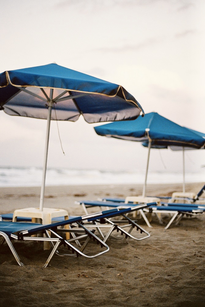 analog photograph of an empty beach